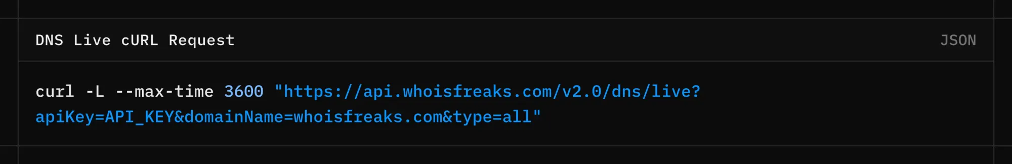 DNS Live cURL Request